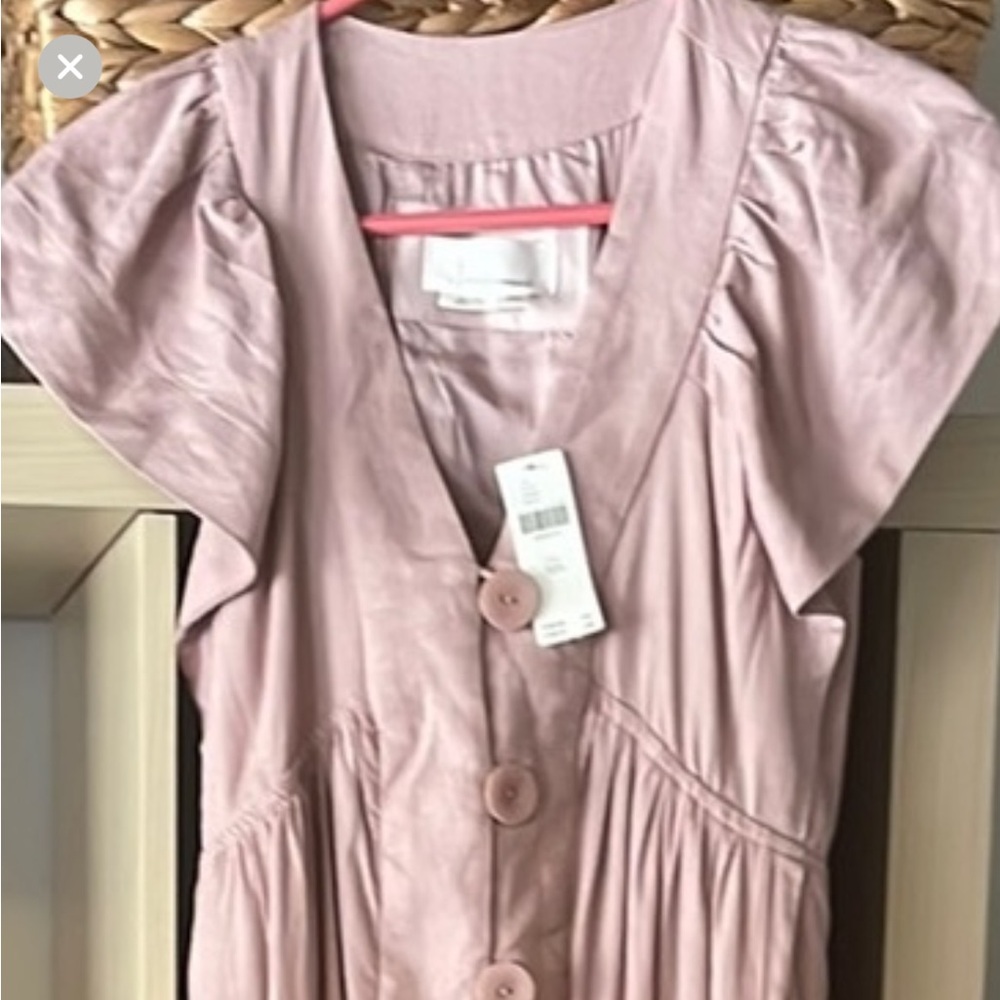 Anthropologie Dusty Pink Button-Down Blouse